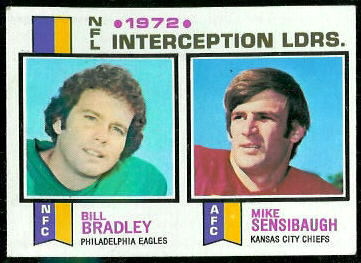 1972 Interception Leaders 1973 Topps football card