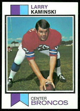 Larry Kaminski 1973 Topps football card