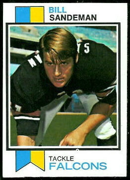 Bill Sandeman 1973 Topps football card