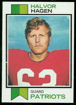 Halvor Hagen 1973 Topps football card