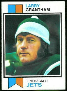 Larry Grantham 1973 Topps football card