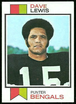 Dave Lewis 1973 Topps football card