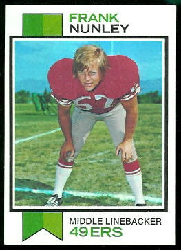 Frank Nunley 1973 Topps football card