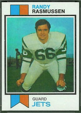 Randy Rasmussen 1973 Topps football card