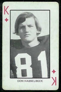 Don Hasselbeck 1974 Colorado Playing Cards football card Don Hasselbeck 1974 Colorado Playing Cards football card