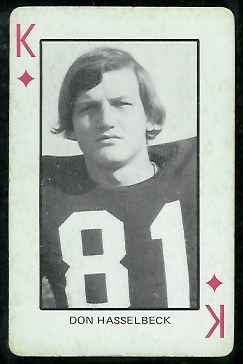 Don Hasselbeck 1974 Colorado Playing Cards football card