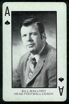 Bill Mallory 1974 Colorado Playing Cards football card