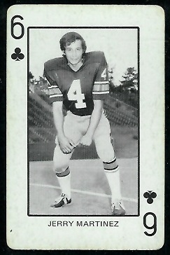 Jerry Martinez 1974 Colorado Playing Cards football card