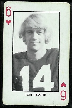 Tom Tesone 1974 Colorado Playing Cards football card