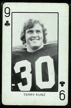 Terry Kunz 1974 Colorado Playing Cards football card Terry Kunz 1974 Colorado Playing Cards football card