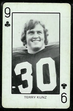 Terry Kunz 1974 Colorado Playing Cards football card