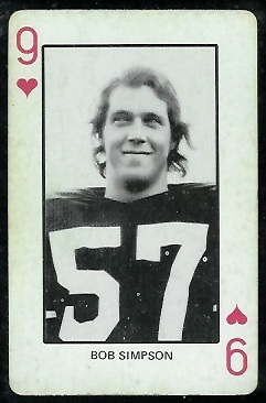 Bob Simpson 1974 Colorado Playing Cards football card