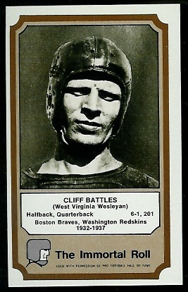 Cliff Battles 1974 Fleer Immortal Roll football card