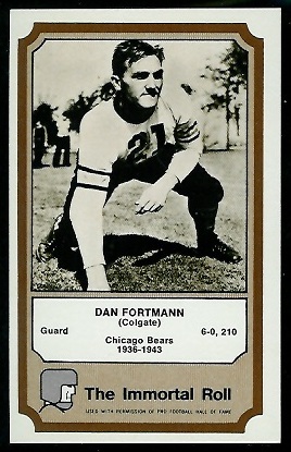 Dan Fortmann 1974 Fleer Immortal Roll football card
