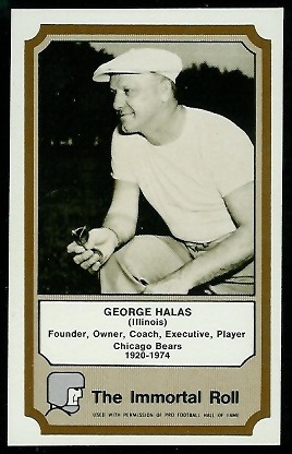 George Halas 1974 Fleer Immortal Roll football card George Halas 1974 Fleer Immortal Roll football card