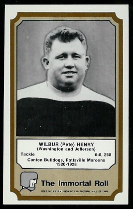 Fats Henry 1974 Fleer Immortal Roll football card