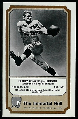 Elroy Hirsch 1974 Fleer Immortal Roll football card Elroy Hirsch 1974 Fleer Immortal Roll football card