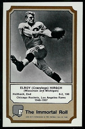 Elroy Hirsch 1974 Fleer Immortal Roll football card