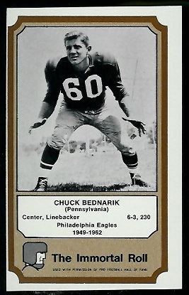 Chuck Bednarik 1974 Fleer Immortal Roll football card
