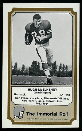 Hugh McElhenny 1974 Fleer Immortal Roll football card