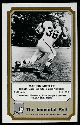 Marion Motley 1974 Fleer Immortal Roll football card