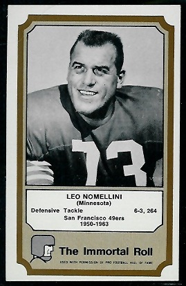 Leo Nomellini 1974 Fleer Immortal Roll football card