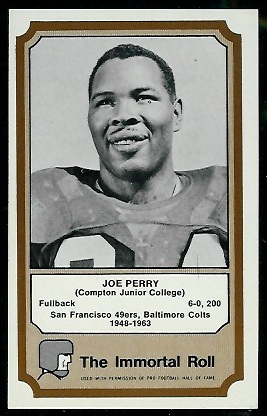 Joe Perry 1974 Fleer Immortal Roll football card