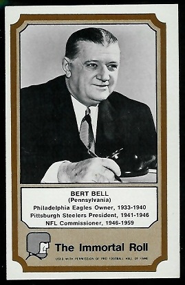 Bert Bell 1974 Fleer Immortal Roll football card