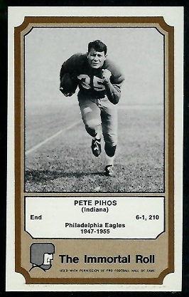 Pete Pihos 1974 Fleer Immortal Roll football card