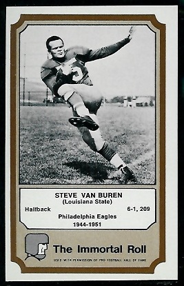 Steve Van Buren 1974 Fleer Immortal Roll football card