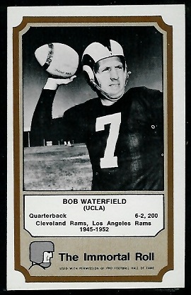 Bob Waterfield 1974 Fleer Immortal Roll football card Bob Waterfield 1974 Fleer Immortal Roll football card