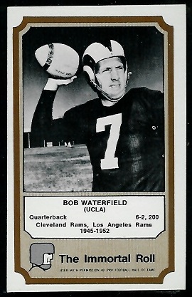 Bob Waterfield 1974 Fleer Immortal Roll football card