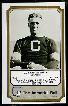 Guy Chamberlin 1974 Fleer Immortal Roll football card Guy Chamberlin 1974 Fleer Immortal Roll football card