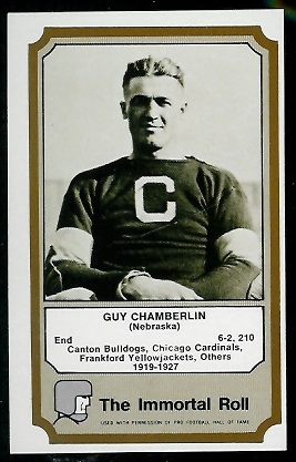 Guy Chamberlin 1974 Fleer Immortal Roll football card