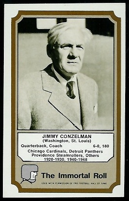 Jimmy Conzelman 1974 Fleer Immortal Roll football card Jimmy Conzelman 1974 Fleer Immortal Roll football card