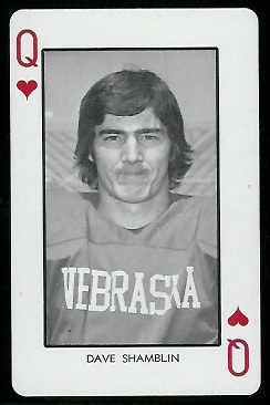 Dave Shamblin 1974 Nebraska Playing Cards football card