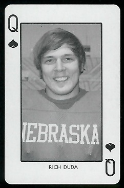 Richard Duda 1974 Nebraska Playing Cards football card