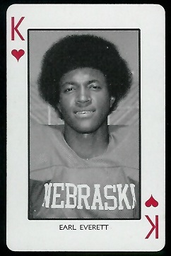 Earl Everett 1974 Nebraska Playing Cards football card