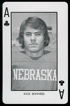 Rik Bonness 1974 Nebraska Playing Cards football card Rik Bonness 1974 Nebraska Playing Cards football card