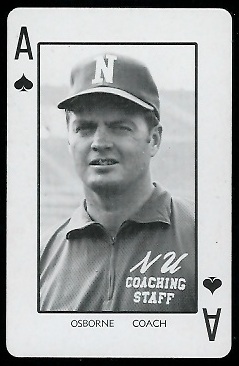 Tom Osborne 1974 Nebraska Playing Cards football card