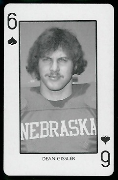 Dean Gissler 1974 Nebraska Playing Cards football card