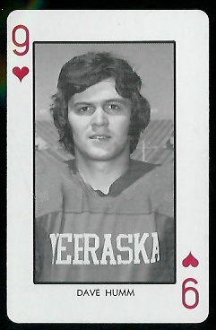Dave Humm 1974 Nebraska Playing Cards football card
