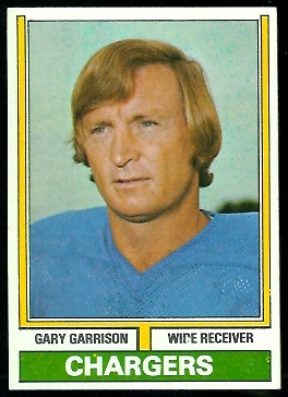 Gary Garrison 1974 Parker Brothers football card