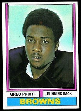 Greg Pruitt 1974 Parker Brothers football card