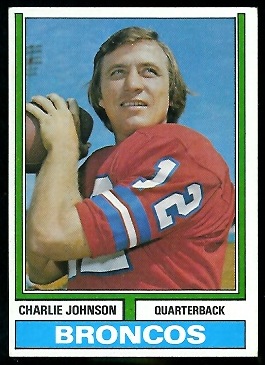 Charley Johnson 1974 Parker Brothers football card