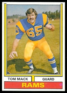 Tom Mack 1974 Parker Brothers football card