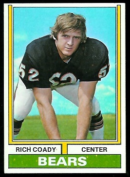 Rich Coady 1974 Parker Brothers football card