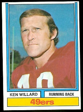 Ken Willard 1974 Parker Brothers football card
