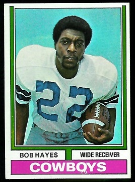Bob Hayes 1974 Parker Brothers football card