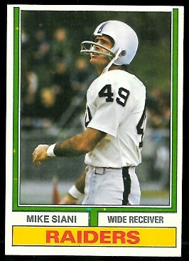 Mike Siani 1974 Parker Brothers football card